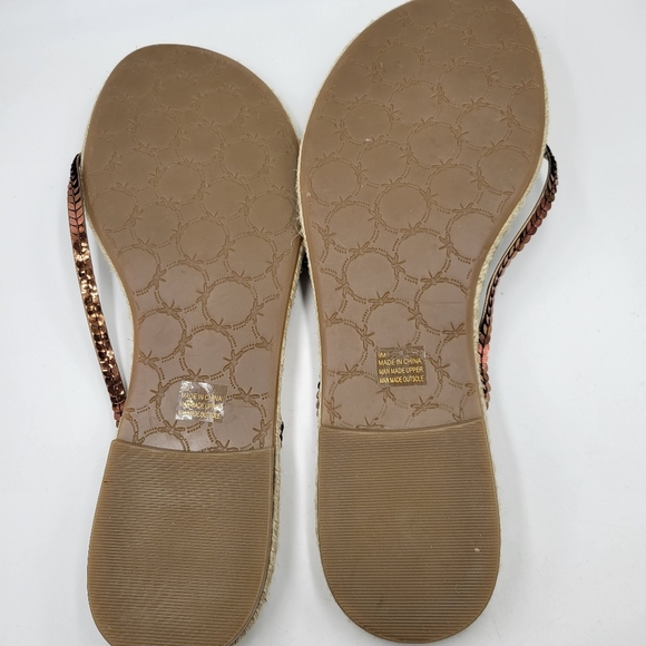 Talbots- Copper Sequence Flip Flops Woman's Size 9M - Picture 7 of 10